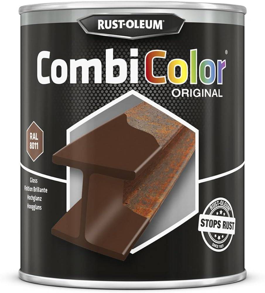 ΑΝΤΙΣΚΟΥΡΙΑΚΟ ΧΡΩΜΑ ΜΕΤΑΛΛΟΥ GLOSS CHESTNUT BROWN RAL 8011 (7377) 2.5L COMBICOLOR ORIGINAL RUSTOELUM